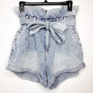 Blank NYC Distressed Denim Jean Shorts, Size 28